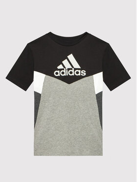 adidas adidas T-Shirt Colorblock HA4025 Czarny Regular Fit