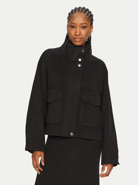 PINKO PINKO Vilnas mētelis Cucchiaio 103842 A1ZQ Melns Regular Fit