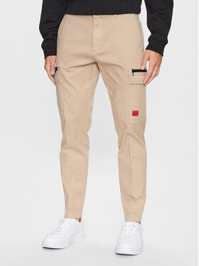 Hugo Hugo Medžiaginės kelnės 50484022 Smėlio Slim Fit