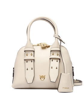 PINKO PINKO Kabelka Bowling Bag Zip Mini AI 25-26 PLTT 105333 A0QO Écru
