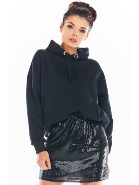 Awama Awama Večerné šaty A403 Čierna Basic Fit