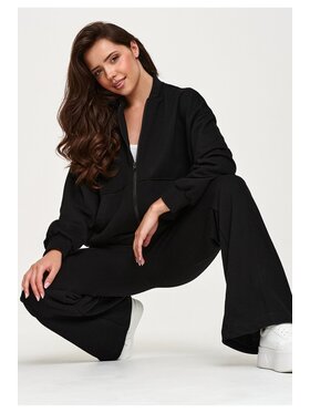 Makadamia Makadamia Dres M949 Czarny Loose Fit