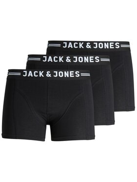 Jack&Jones Jack&Jones Súprava 3 kusov boxeriek Sense 12081832 Čierna