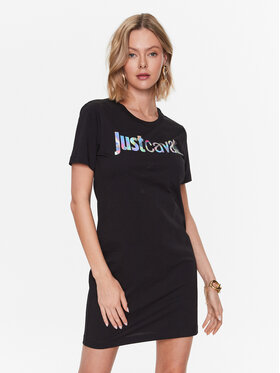 Just Cavalli Just Cavalli Každodenní šaty 74PBOG00 Černá Regular Fit