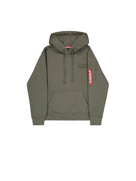 Alpha Industries Alpha Industries Mikina Back Print Hoodie Zelená Regular Fit