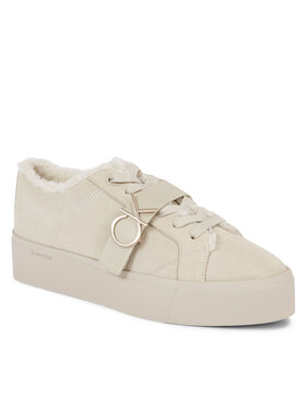 Calvin Klein Calvin Klein Sneakersy Fltfrm Cupsole Lt W/Hw Sue Wl HW0HW01820 Beżowy