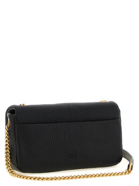 PINKO PINKO Torebka Black Lamb Leather Shoulder Czarny