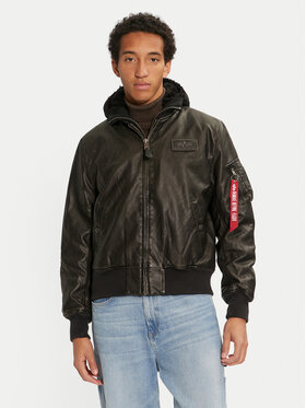 Alpha Industries Alpha Industries Kurtka z imitacji skóry 123106 Czarny Regular Fit