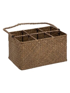 MIAhome MIAhome Pojemnik Stojak na butelki z trawy morskiej 37x30x20 cm Brązowy
