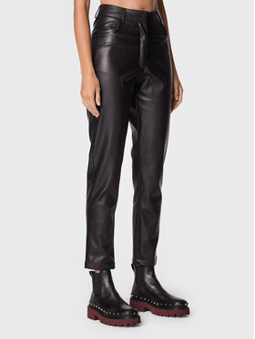 Silvian Heach Silvian Heach Hlače od imitacije kože PGA22242PA Crna Regular Fit