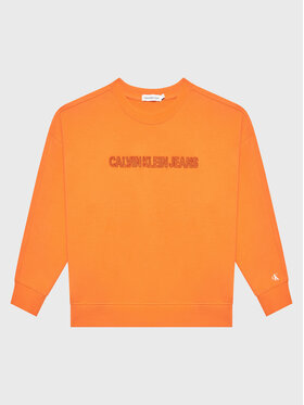 Calvin Klein Jeans Calvin Klein Jeans Mikina Raised Embro IB0IB01670 Oranžová Regular Fit