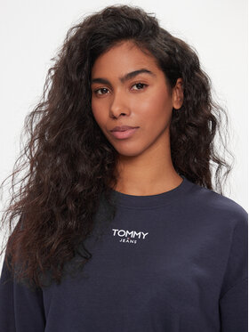 Tommy Jeans Jopa Ess Logo DW0DW16393 Mornarsko Modra Cropped Fit