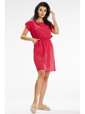 Awama Awama Sukienka letnia A646 Fioletowy Basic Fit