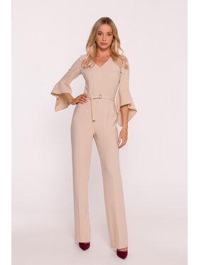 Stylove Stylove Kombinezon S416 Beżowy A-Line Fit