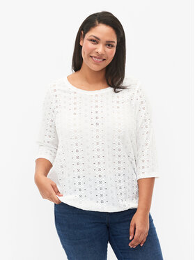 Zizzi Zizzi Blúz V50249B Fehér Loose Fit