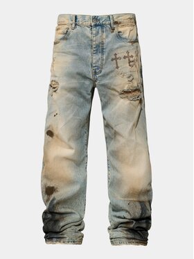 MADE BY SOCIETY MADE BY SOCIETY Spodnie materiałowe ACID-PHASE Jeans - P17237 Niebieski Basic Fit