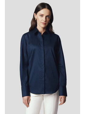Lancerto Lancerto Koszula Koszula Damska Granatowa z Bawełną Arwen Oversize KO073224000064 Granatowy Oversize