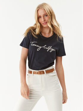 Tommy Hilfiger Tommy Hilfiger T-Shirt Heritage Graphic Tee WW0WW24967 Granatowy Regular Fit