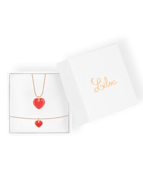 Lilou Lilou Sada náramku a náhrdelníka Love is red Zlatá