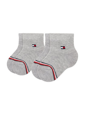 Tommy Hilfiger Tommy Hilfiger Zestaw 2 par wysokich skarpet dziecięcych 701220516 Szary