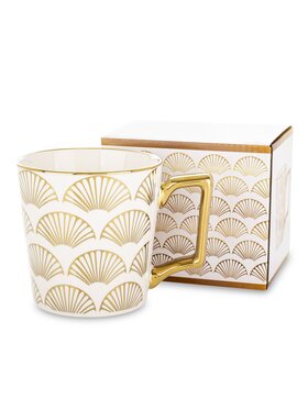MIAhome MIAhome Kubek porcelanowy RANGO cienki wzór Biały