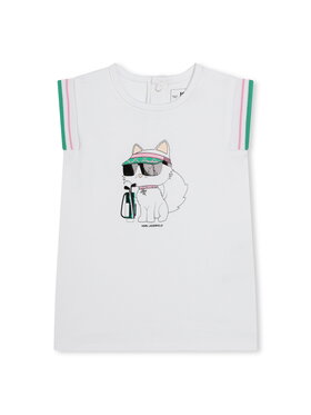 Karl Lagerfeld Kids Karl Lagerfeld Kids Sukienka letnia Z30118/10P Biały Regular Fit