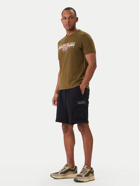 Napapijri Napapijri Pantaloncini sportivi N-Box Logo Cargo NP0A4I59 Nero Regular Fit