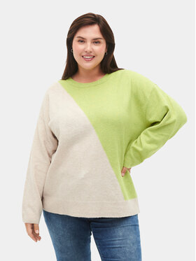 Zizzi Zizzi Пуловер M61187D Зелен Regular Fit