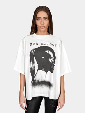 MADE BY SOCIETY MADE BY SOCIETY T-Shirt Mimesis - T28030 Biały Basic Fit