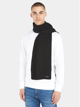 Calvin Klein Šal Elevated Rib Knit Scarf K50K511006 Crna