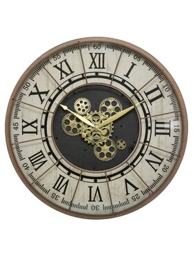 MIAhome MIAhome Zegar ścienny, metalowy koła zębate 57 cm Beżowy