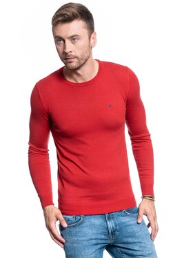 Wrangler Wrangler Sweter CREW KNIT Czerwony Regular Fit