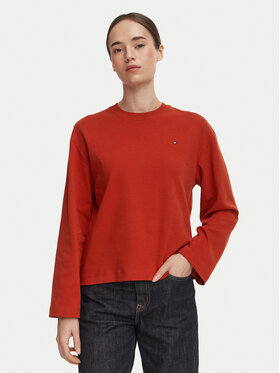 Tommy Hilfiger Tommy Hilfiger Bluzka WW0WW51740 Czerwony ciemny Relaxed Fit