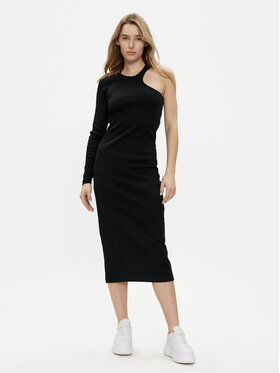 REPLAY Replay Sukienka dzianinowa W9074.000.23587 Czarny Slim Fit