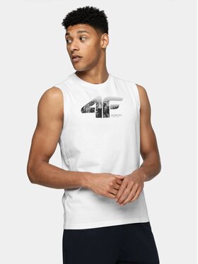 4F 4F Tank top 4FWSS25TSLEM287-10S Biały Regular Fit