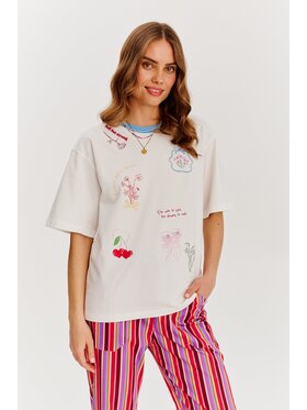 NAOKO NAOKO T-Shirt Softly Strong Bílá Regular Fit