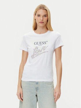 Guess Guess Tričko W5GI05 I3Z14 Biela Regular Fit