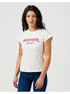 Wrangler Wrangler T-shirt SHRUNKEN BAND TEE Bianco Regular Fit