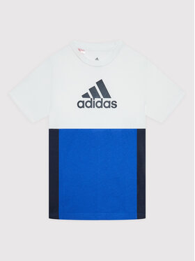 adidas adidas T-Shirt Colourblock HG6831 Biały Regular Fit