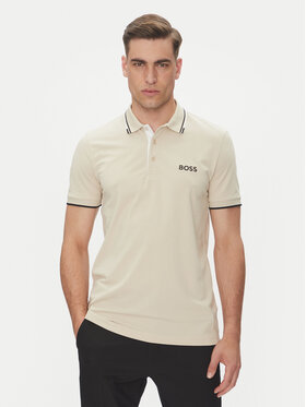 BOSS BOSS Тениска с яка и копчета Paddy Pro 50469102 Бежов Regular Fit