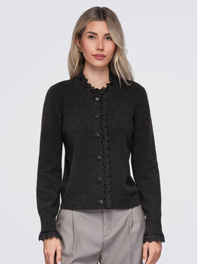 Ombre Ombre Sweter OW-SW-E0034 Brązowy Slim Fit