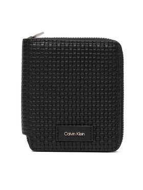 Calvin Klein Calvin Klein Portfel Embossed Woven Zip Billfold LV04D1112G Czarny