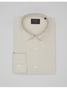 Borgio Borgio Koszula moncalvo_00635_bz1 Beżowy Slim Fit