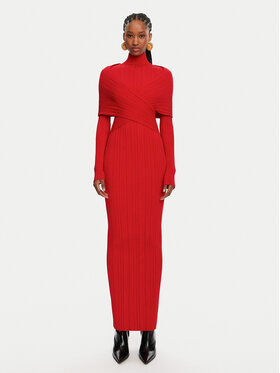 Balmain Balmain Estélyi ruha DF0RR835KH70 Piros Slim Fit