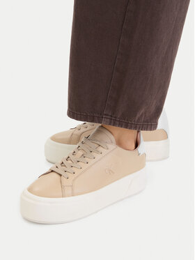 Calvin Klein Calvin Klein Superge Flatform Lace Up Lth YW0YW01928 Bež