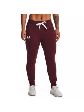 Under Armour Under Armour Legginsy Rival Fleece Joggers Bordowy Regular Fit