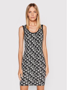 The Kooples The Kooples Плетена рокля Logo FROB25003K Черен Slim Fit