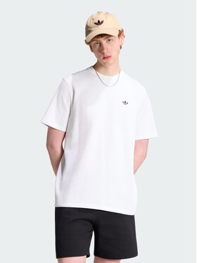 adidas adidas T-Shirt TREFOIL ESSENTIALS WAFFLE Biały Regular Fit