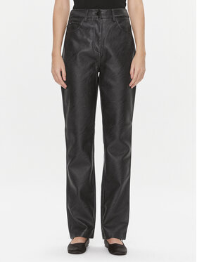 Calvin Klein Jeans Calvin Klein Jeans Панталони от имитация на кожа J20J222552 Черен Straight Fit