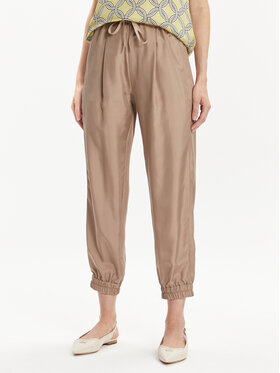 Marella Marella Spodnie materiałowe Galoppo 2413131095 Beżowy Relaxed Fit